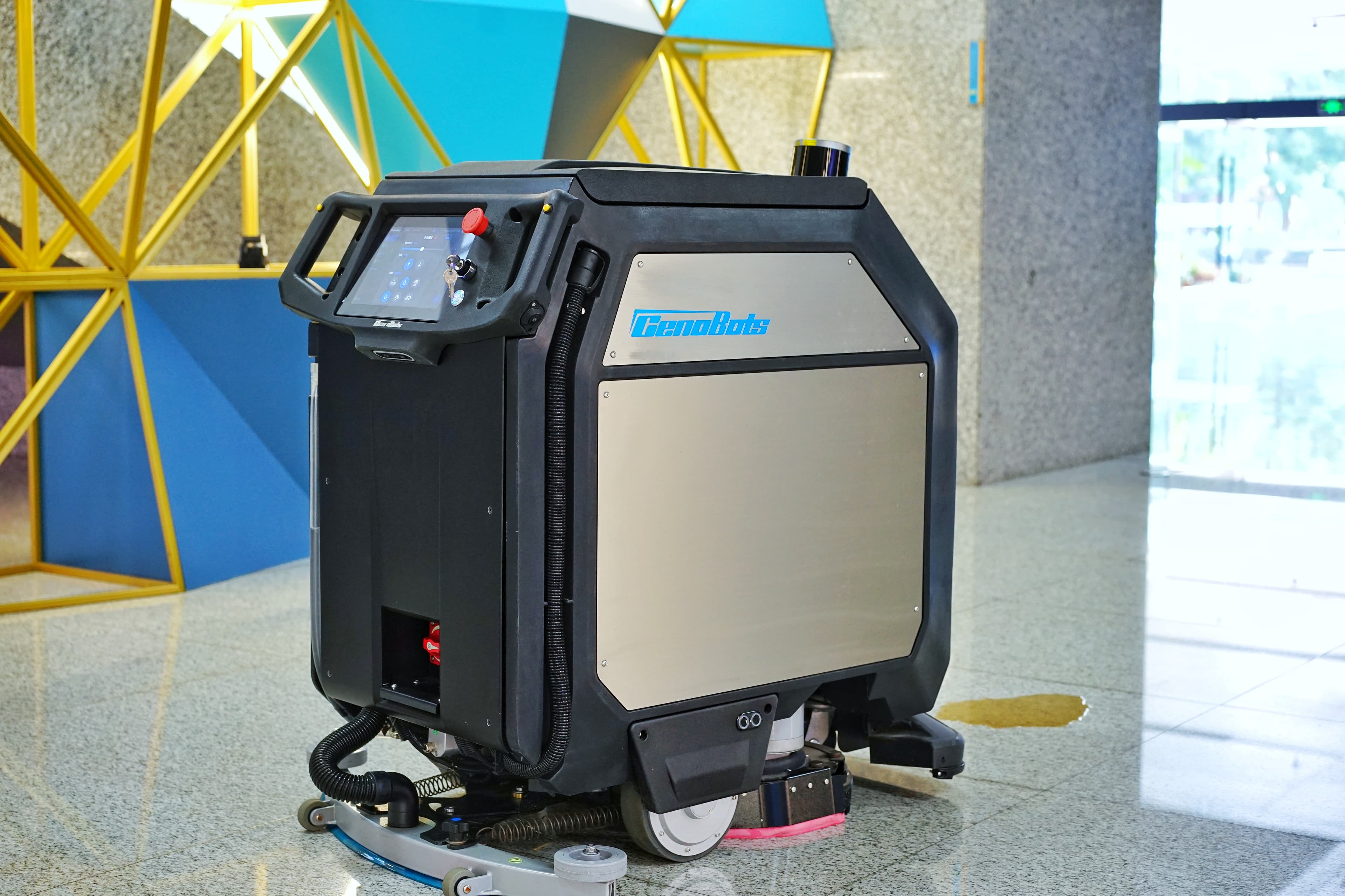 Autonomous floor scrubber used for commercial cleaning robot RaaS programs